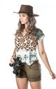 Adventurous woman on safari Royalty Free Stock Photo