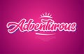 adventurous word text typography pink design icon