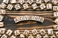 Adverb - word from wooden blocks with letters Royalty Free Stock Photo