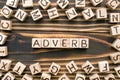Adverb - word from wooden blocks with letters Royalty Free Stock Photo