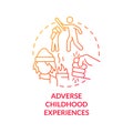 Adverse childhood experience red gradient concept icon