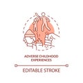 Adverse childhood experience terracotta concept icon Royalty Free Stock Photo