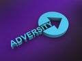 adversity word on purple Royalty Free Stock Photo