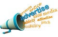 Advertise bullhorn or loudspeaker Royalty Free Stock Photo