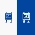 Advertisement, Advertising, Billboard, Poster Line and Glyph Solid icon Blue banner Line and Glyph Solid icon Blue banner Royalty Free Stock Photo