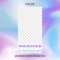Advertisement Banner for Photo Exhibition with Gradient Blur Background and Spot for Your Content