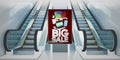 advertisement billboard escalators Royalty Free Stock Photo