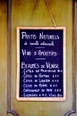 Advertisement board at a French vintner