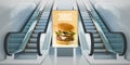 advertisement burger billboard escalators