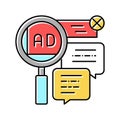 advertisement in comments color icon vector illustration