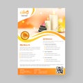 Advertisement concept template or flyer design for spa with 100% result assurance. Royalty Free Stock Photo