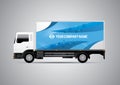 Advertisement or corporate identity design template on white truck