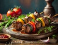 Advertisement food photography. Grilled Lamb. AI art generated