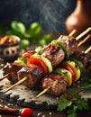 Advertisement food photography. Grilled Lamb. AI art generated