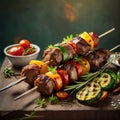 Advertisement food photography. Grilled Lamb. AI art generated