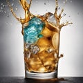 Advertisement food photography. Splash drink. AI art generated Royalty Free Stock Photo