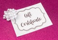 Advertisement for Gift Certificates