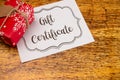 Advertisement for Gift Certificates Royalty Free Stock Photo