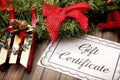 Advertisement for Gift Certificates Royalty Free Stock Photo