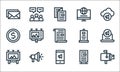 Advertisement line icons. linear set. quality vector line set such as mailbox, mobile marketing, billboard, advertisement,