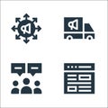 Advertisement line icons. linear set. quality vector line set such as website, users, advertisement