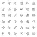 Advertisement line icons set