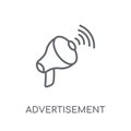 Advertisement linear icon. Modern outline Advertisement logo con Royalty Free Stock Photo