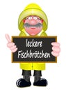 Advertisement for the North German specialty Fischbroetchen Royalty Free Stock Photo