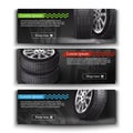 Posters for your business. Vector realistic 3d car tires illustration for your store. Black rubber tire sale, protection and