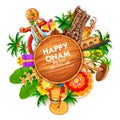 Advertisement and promotion background for Happy Onam festival of South India Kerala Royalty Free Stock Photo