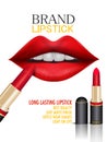 Advertisement promotion banner for trendy colorful brand Lipstick fashion