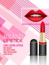 Advertisement promotion banner for trendy colorful brand Lipstick fashion