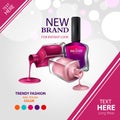 Advertisement promotion banner for trendy colorful Nail Polish fashion Royalty Free Stock Photo