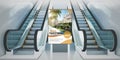 advertisement real estate billboard escalators Royalty Free Stock Photo