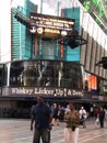 video screen advertisement boards on the outside of the Binion's Gambling casino fremont st Las Vegas