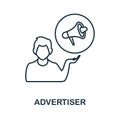 Advertiser icon. Line element from affiliate marketing collection. Linear Advertiser icon sign for web design