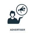 Advertiser icon. Monochrome sign from affiliate marketing collection. Creative Advertiser icon illustration for web