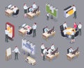 Advertising Agency Isometric Icons Set