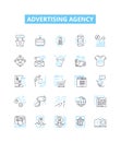 Advertising agency vector line icons set. Agency, Advertising, Promotion, Publicity, Media, Marketing, Creative Royalty Free Stock Photo