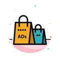 Advertising, Bag, Purse, Shopping Ad, Shopping Abstract Flat Color Icon Template