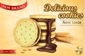Advertising banner for chocolate sandwich cookies