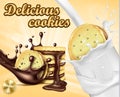 Advertising banner for chocolate sandwich cookies