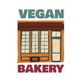 Advertising banner written vegan bakery flat