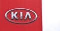 Signboard of a Kia store. Korean brand of car.