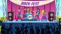 Advertising Banner Party Rock Fest Cartoon Flat