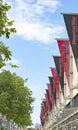 Advertising banners in perspective in a shopping center in Barcelona