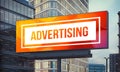 advertising billboard on city night mockup Royalty Free Stock Photo