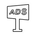 Advertising, billboard icon. Line, outline design