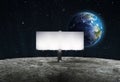 Advertising billboard on Moon Royalty Free Stock Photo