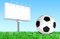 Advertising billboard with soccer ball